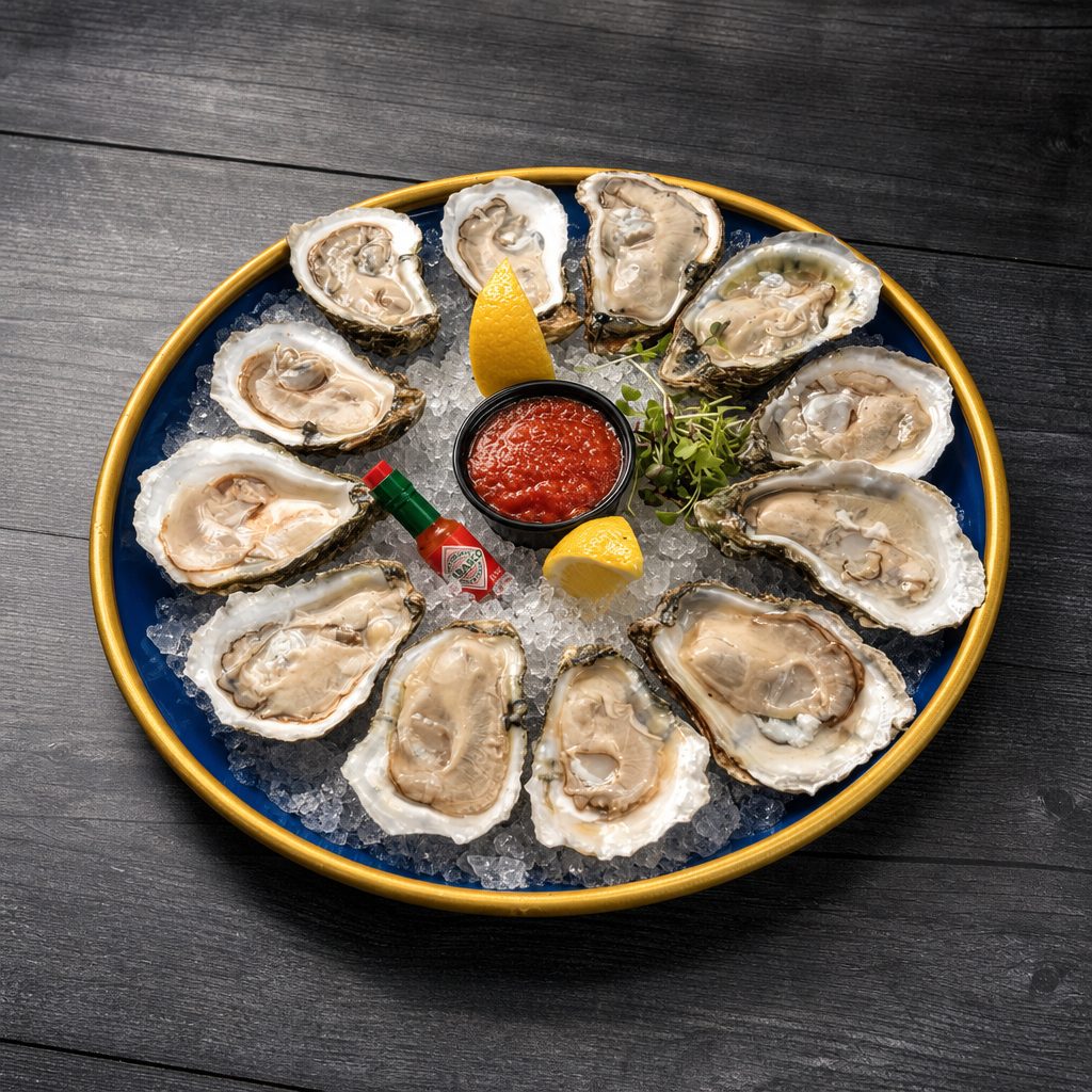 Oysters half shell.